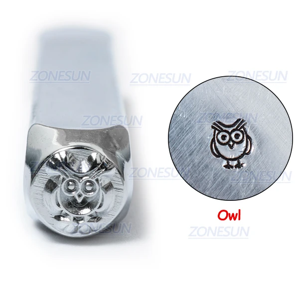 Owl ZONESUN сова ювелирные изделия штамповка металла алфавит логотип стальные штампы прессформы маркировка инструмент штамповки для Золотого кольца браслет ожерелье - Цвет: Owl