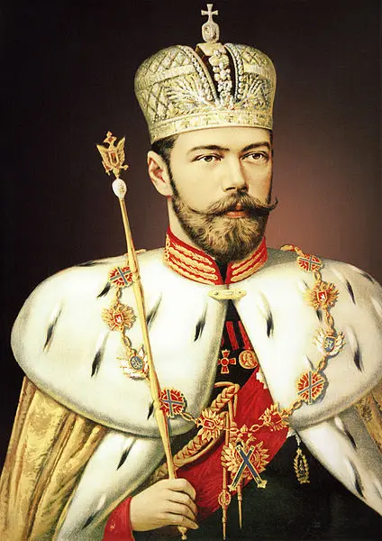 

home office art Russia Emperor Portrait of Nicholas II of Russia in his coronation robe with Imperial Crown print painting