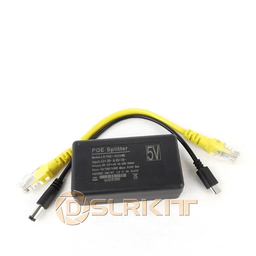 DSLRKIT 5V 3A 4A 20 ватт Gigabit Raspberry Pi 4 4B активный сплиттер PoE USB TYPE C Ethernet | Безопасность и