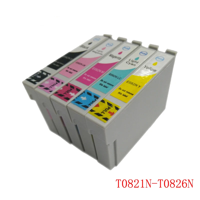 Совместимый чернильный картридж Vilaxh T0821 6 шт. для принтера Epson R270 R390 TX650 T50 T59 RX590 TX610