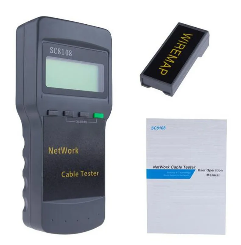 KELUSHI портативный многофункциональный беспроводной сетевой тестер Sc8108 ЖК-цифровой ПК для передачи данных CAT5 RJ45 LAN телефонный кабель тестер метр