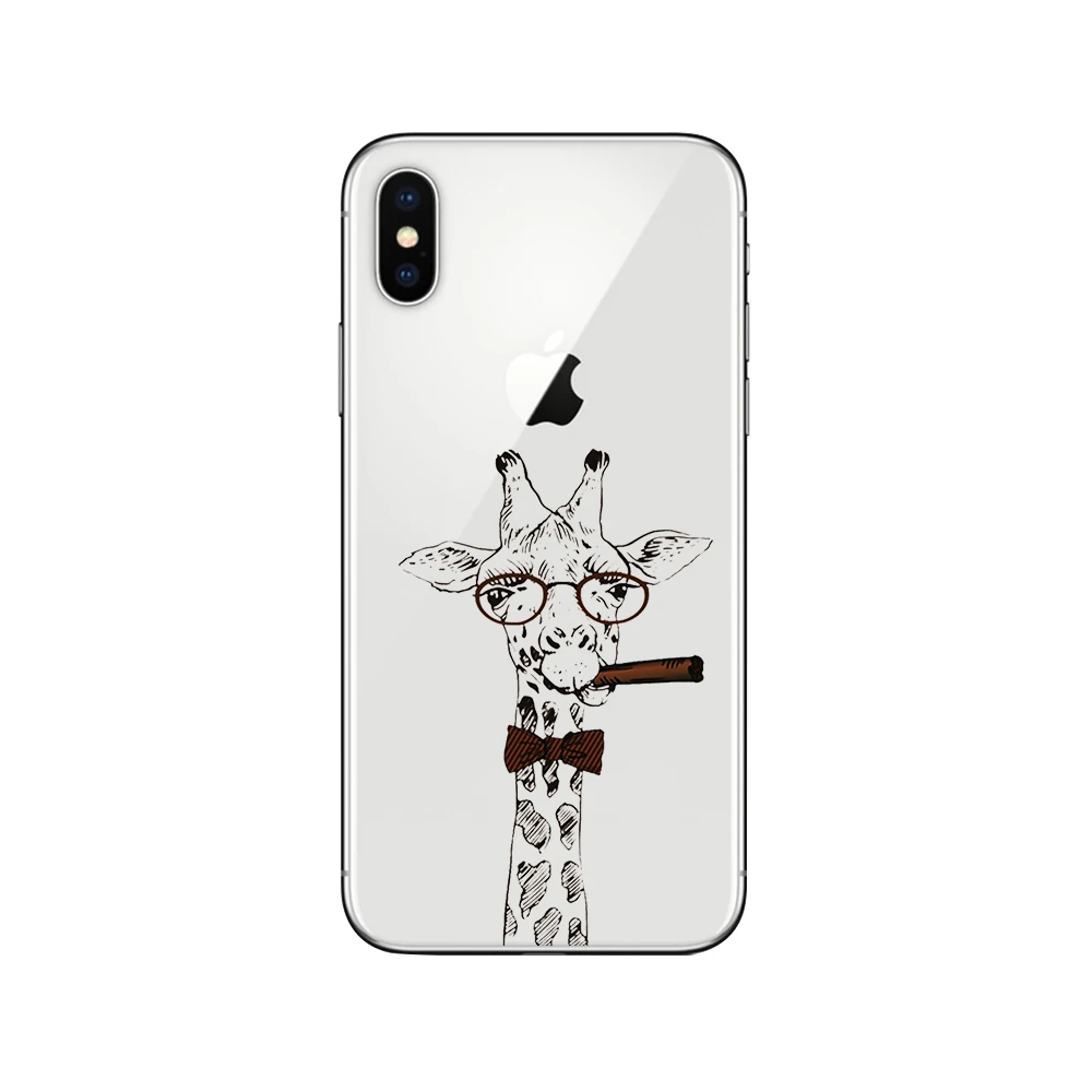 Чехол ciciber для iphone 7, 8, 6, 6S Plus, 5S, SE, X, XR, XS MAX, мягкий силиконовый чехол из ТПУ для iphone 11 Pro, Max, чехол для телефона с изображением животных, жирафа - Цвет: WM00856