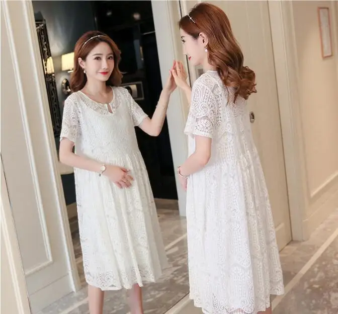 Girls maternity dress women pregnancy clothes summer lace floral pregnant for outdoor loose skirt elegant dresses | Мать и ребенок