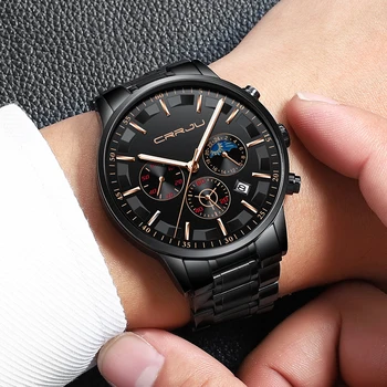 NEW Top Brand Luxury Relojes 2019 Watch Men Crrju Fashion Sport Quartz Clock Watches Business Waterproof Watch Relogio Masculino Other Image