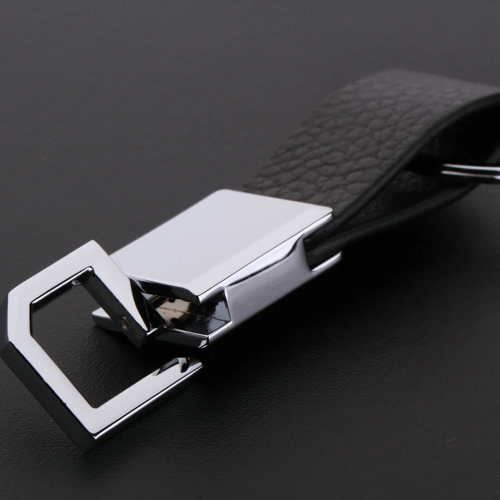 Креативный вращающийся металлический брелок для ключей из натуральной кожи