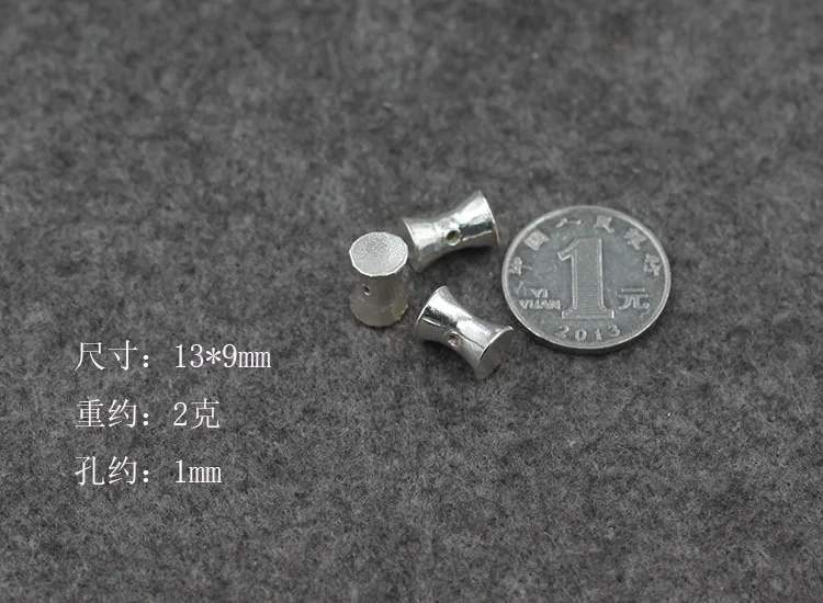 S925 Серебряные фитинги оптом DIY Ручная Веревка 13 мм плоская бусина свободная