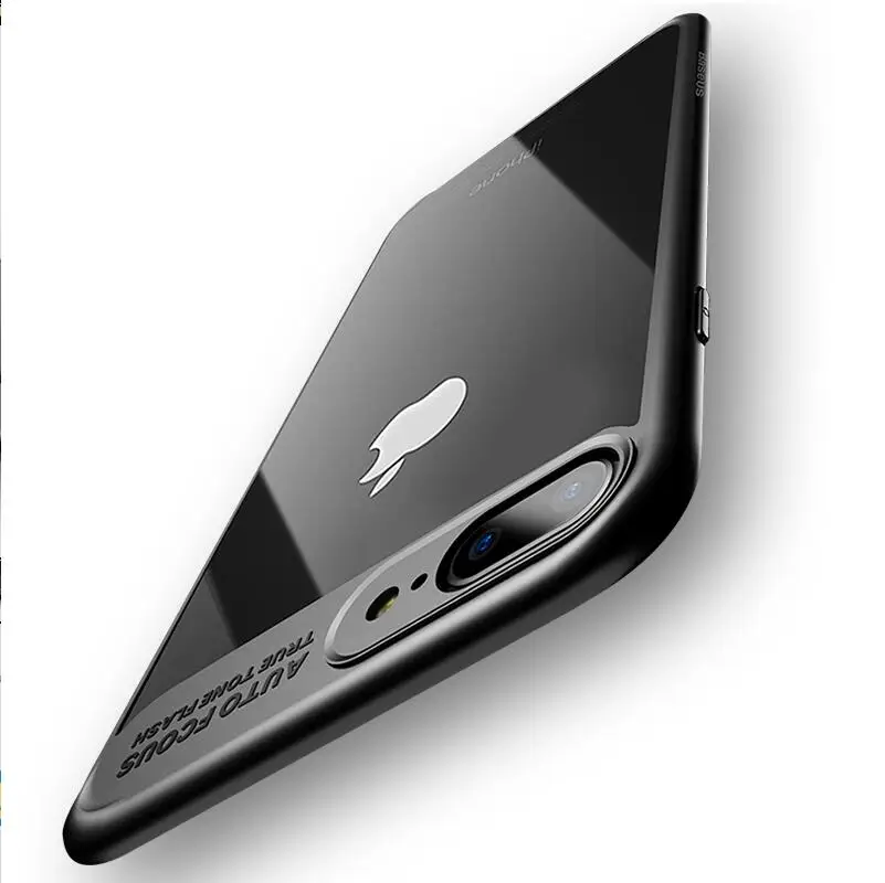 Роскошь для iphone 8 Plus оригинальной PC + силиконовая прозрачная задняя крышка iPhone X