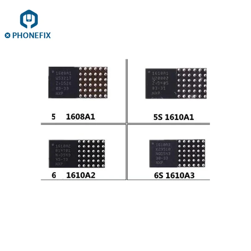 PHONEFIX 5 шт./лот USB Зарядное устройство микросхема подзарядки U2 IC 1610 A1 A2 A3 610A3B 1612A1 для iPhone 5S, 6, 6 S, 7, 8, X ремонта печатных плат