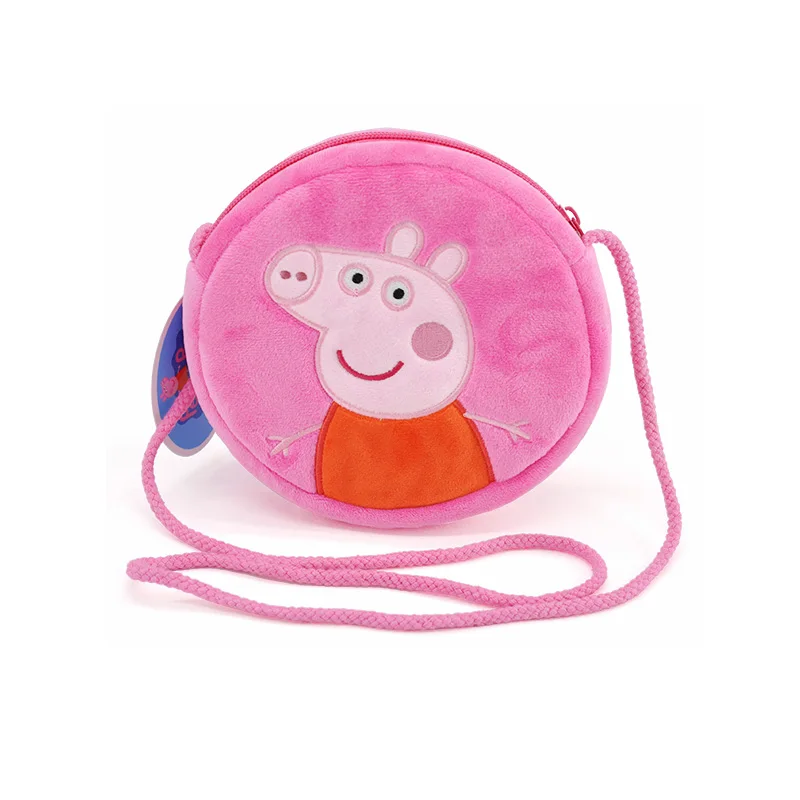 Peppa Pig Bag 19 см оригинальная Свинка Пеппа Джордж Животные Мягкие плюшевые игрушки мультфильм семья папа мама друг Pelucia мягкие куклы игрушки детские подарки - Цвет: Peppa Pig Bag