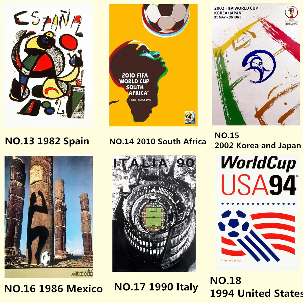 Полный набор постеров World Cup потертый шик винтажная крафт бумага струйная печать