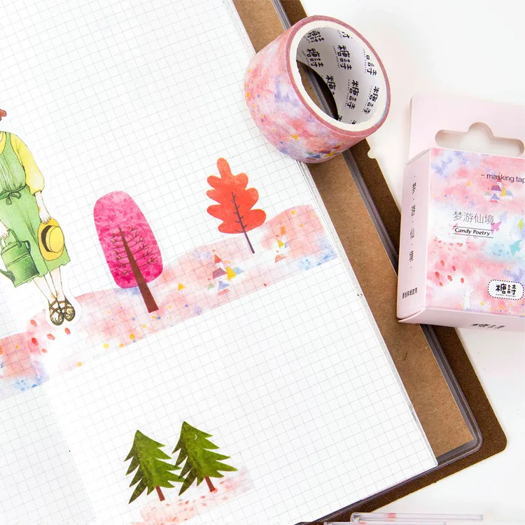 Декоративная клейкая лента Washi Paradise для рукоделия украшение дневников