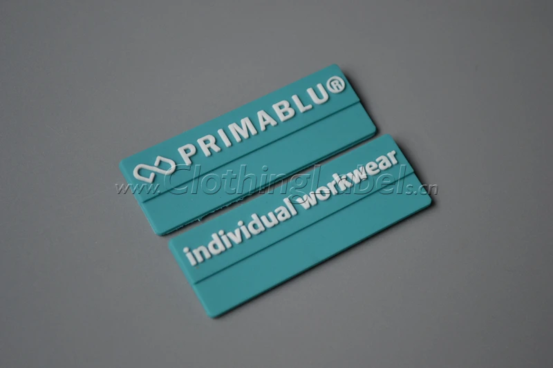 Зеленый ПВХ этикетки для наружной одежды сумки и т. Д. 3D резиновые накладки