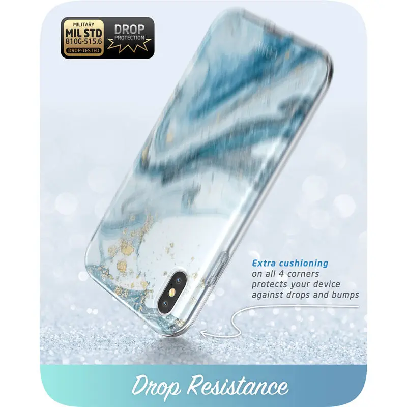 For iPhone X Xs Case 5.8 inch I-BLASON Cosmo Series Full-Body Shinning Glitter Marble Bumper WITH Built-in Screen Protector | Мобильные