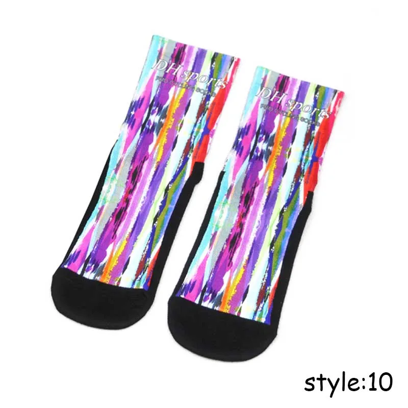 style 10 Высококачественные Профессиональные хлопковые велосипедные носки для горного велосипеда, дышащие спортивные носки с принтом носков для мужчин и женщин - Цвет: style 10