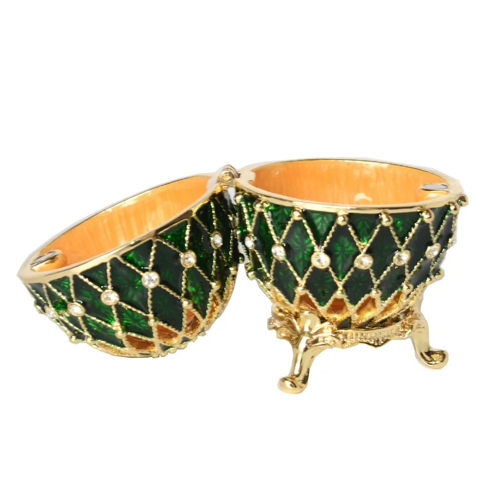 Эмалированная шкатулка для ювелирных украшений с изображением драгоценных