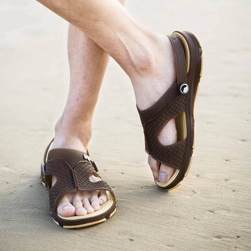 HKIMDL Goedkope Mannen тапочки Ademend Buiten зомер Heren Schoenen режим Nieuwigheid Ontwerp Повседневное Strand тапочки Mannen