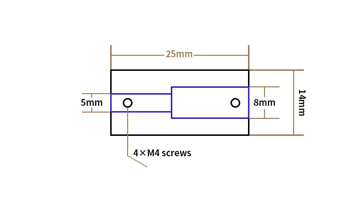 Синий алюминиевый сплав Жесткая Муфта двигателя винтовой муфты D14 L25 3d принтер |