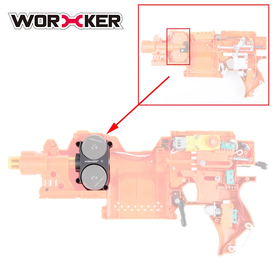 Рабочий маховик клетка 42,5 для Nerf Stryfe/рабочий Меч-рыба бластер-титановый цвет