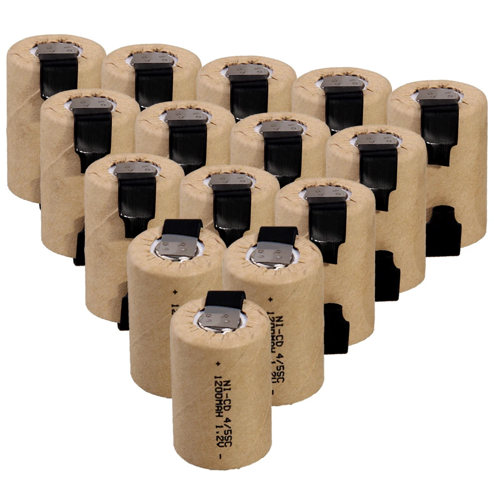 Реальная емкость 15 шт 4/5 аккумулятор SC 1200 mah 1 2 V NICD SUBC батареи для