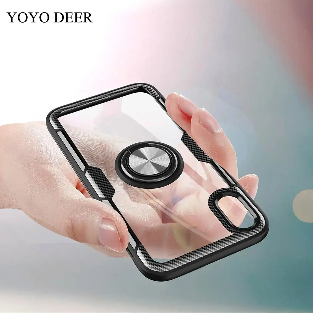 YOYODEER Clear Phone Case for Apple iPhone X XS Max XR Luxury Magnetic Car Holder Fundas Housing Coque Back Cover iPhoneX |