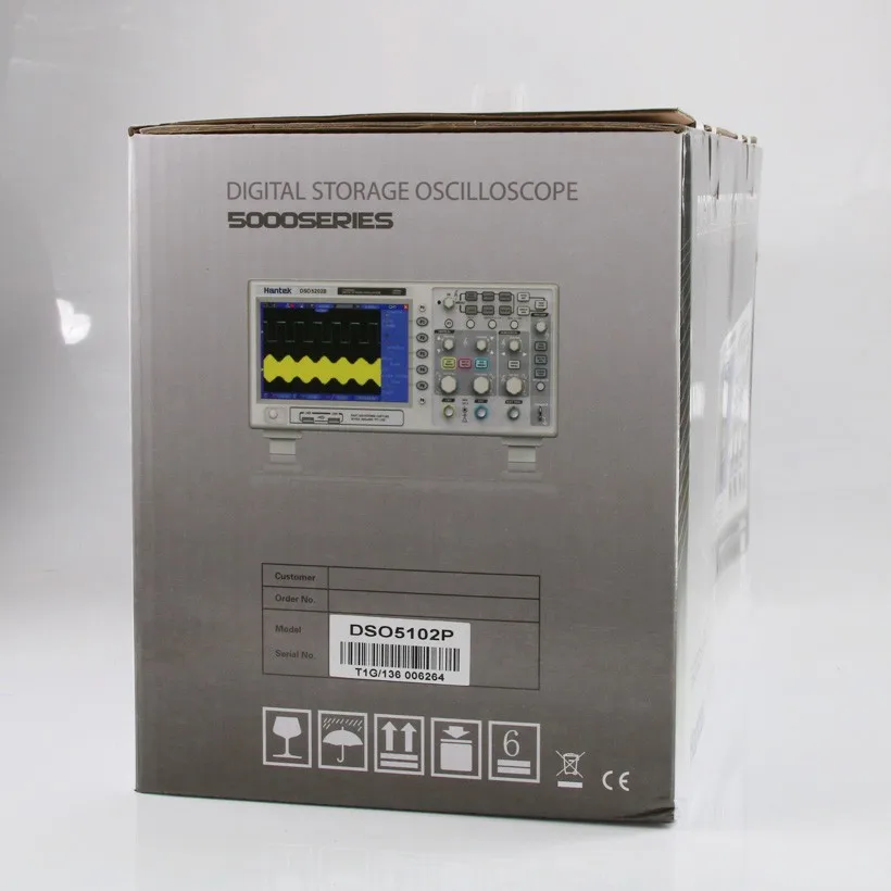 Hantek DSO5102P Цифровой осциллограф 100 МГц 2 канала 1GS/s 7 ''TFT lcd 800x480 Длина записи 24K USB AC110-220V