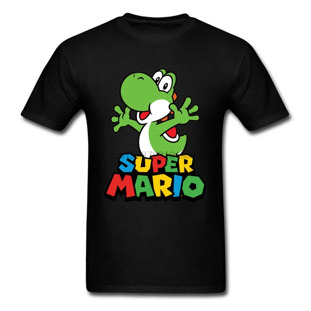 Черная Мужская футболка Swag Super Mario Bros Yoshi с рисунком летняя забавная одежда