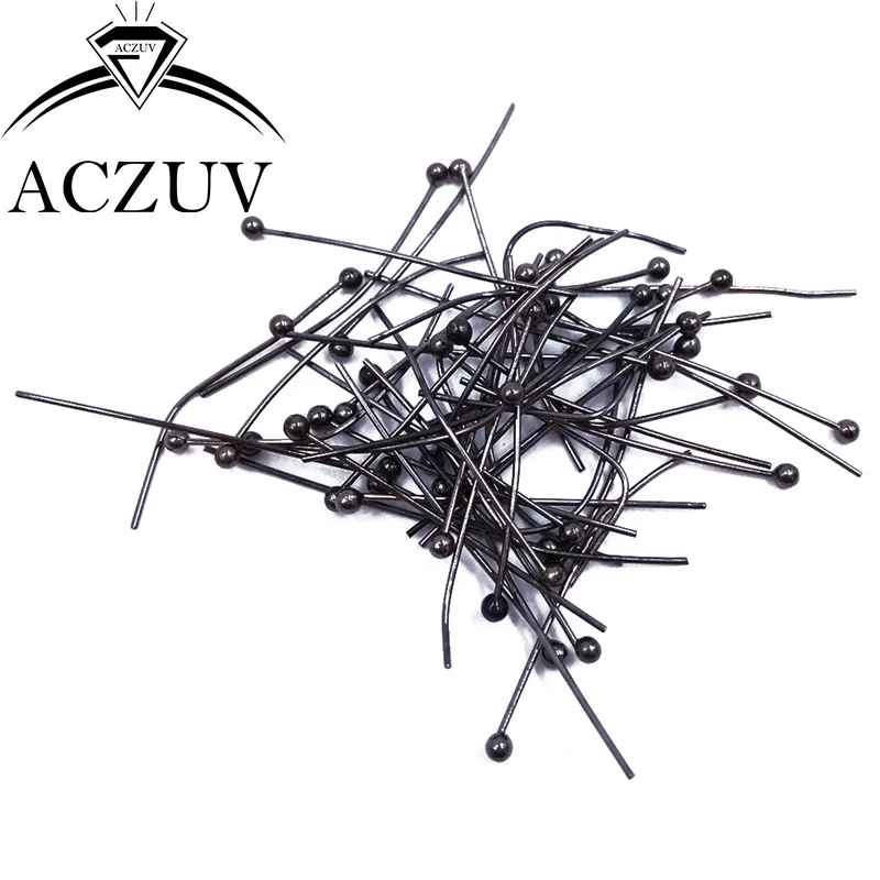 2000 шт. серебряные золотые античные бронзовые медные булавки с черным родиевым