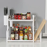 050 Multifunctional Trapezoidal kitchen double-layer rack knife holder rack for chopsticks kitchen storage rack