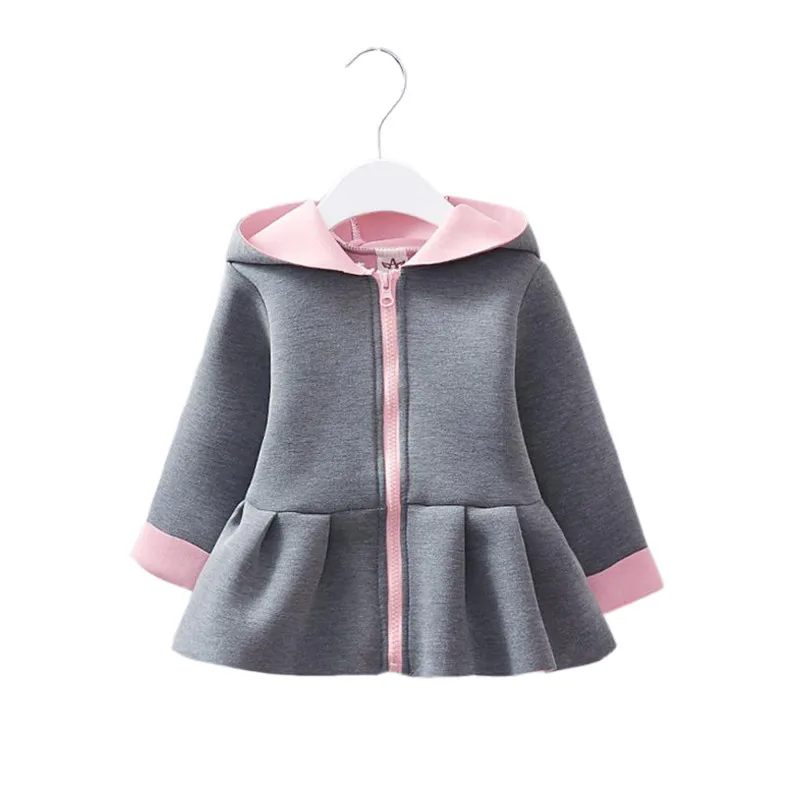 

Милый Повседневный тренчкот для маленьких девочек, однотонная куртка с капюшоном и кроличьими ушками, пальто для малышей 6-36 месяцев, верхня...