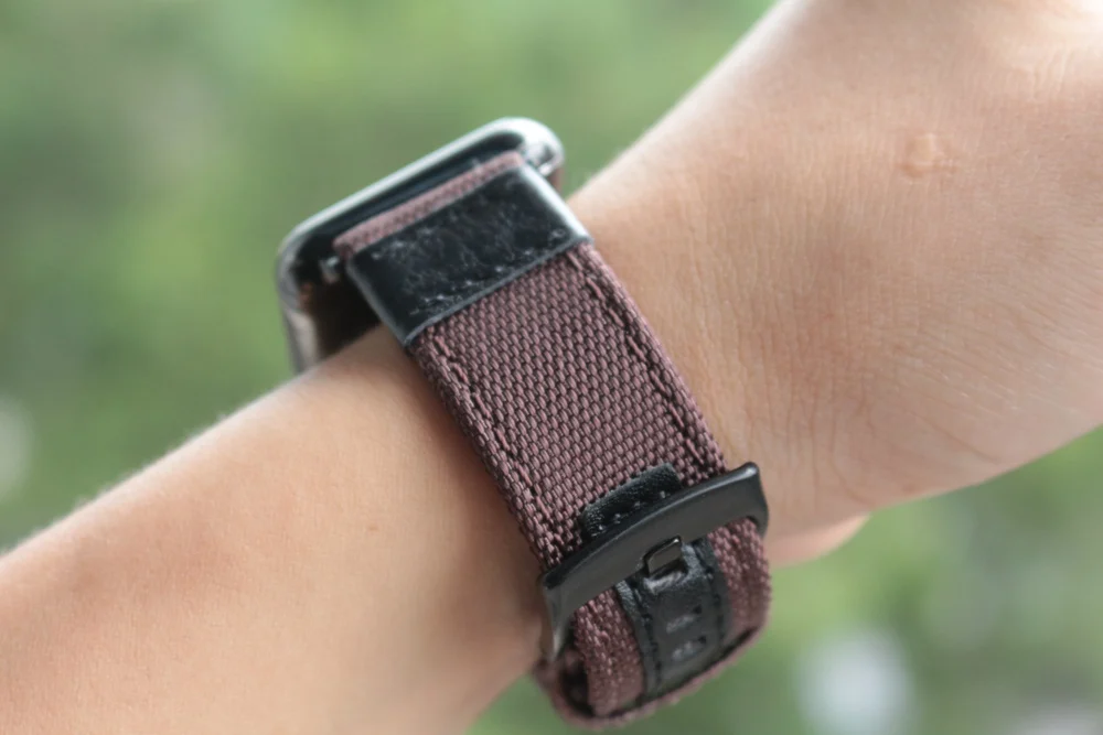 URVOI ремешок для apple watch series 54 3 21 прочный ремешок для iwatch открытый чувствовать себя холст с натуральной кожи современный 38 42 40 44 мм