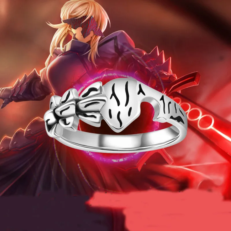 Аниме игра Fate Grand заказ черная фигурка кольцо из стерлингового серебра 925 косплей