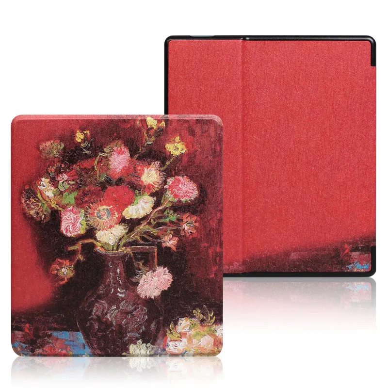 Red vase Чехол с магнитным рисунком, подходит для " Kindle Oasis(9th Generation), читалка для Kindle Oasis 2, Автоматический Режим сна/пробуждения - Цвет: Red vase