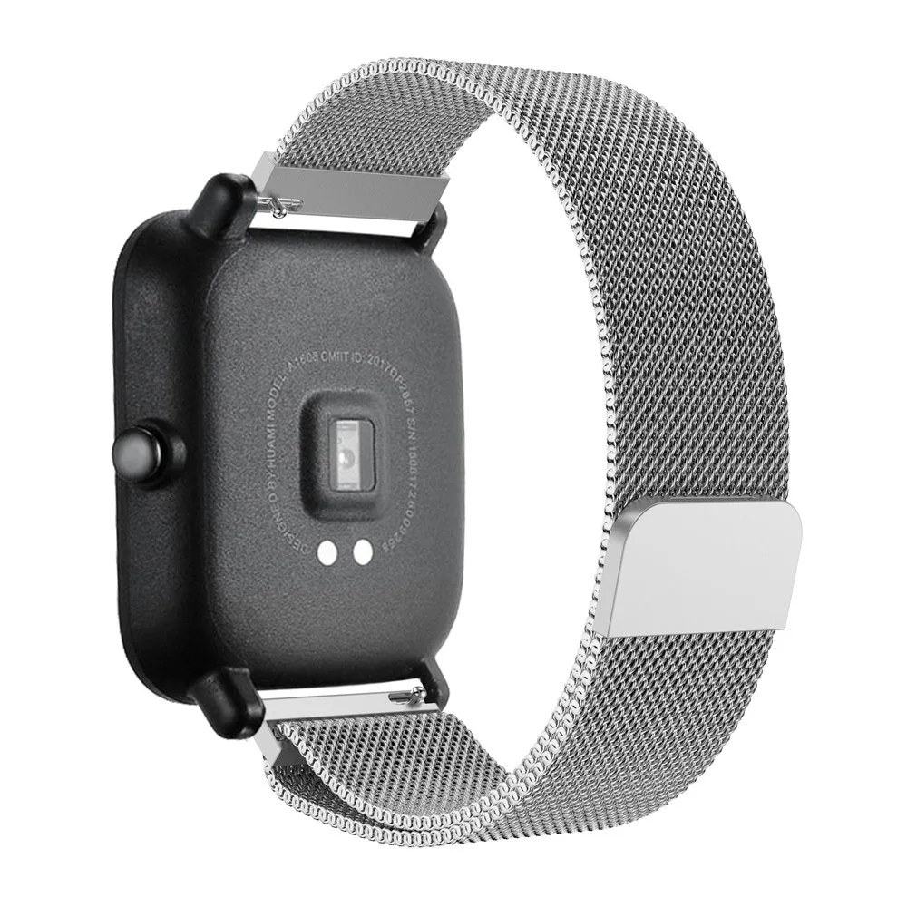 Магнитный ремешок Milanese для Xiaomi Huami Amazfit Bip Pace Lite Смарт часы браслет из нержавеющей