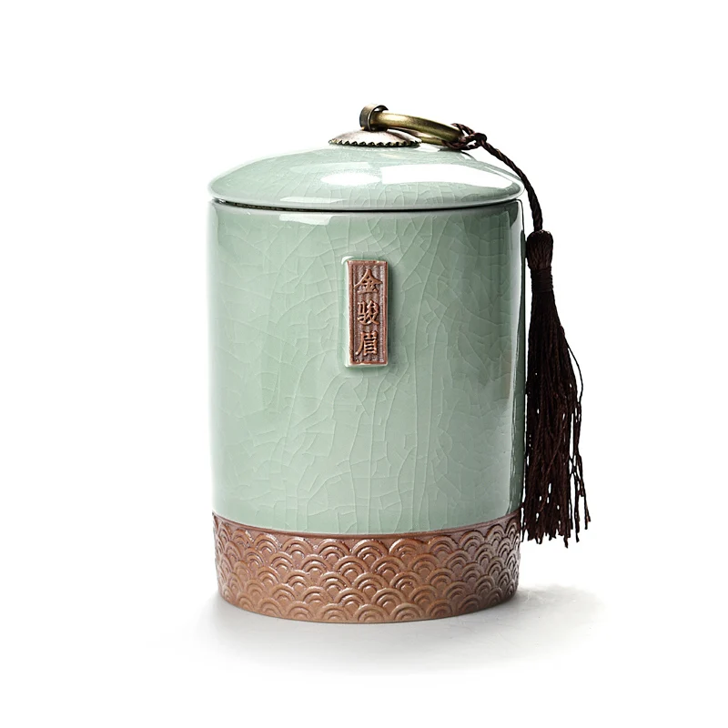Jinjunmei Plum Green Ретро Китайский стиль керамическая коробка для хранения чая банки для чая 1 шт. банки для конфет контейнер для хранения еды Кухня Мини коробка для хранения специй - Цвет: Jinjunmei Plum Green