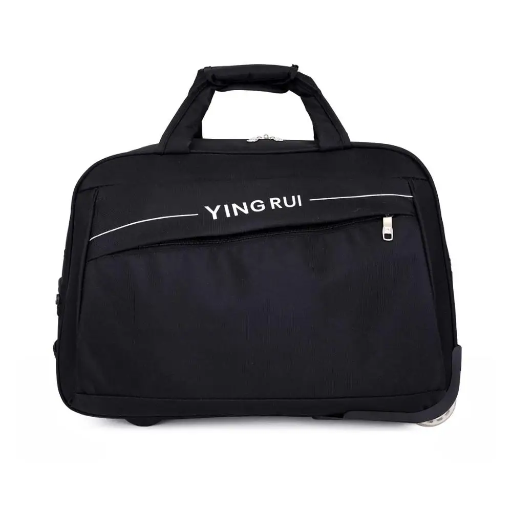 Black(24inch) Чемодан на колесах дорожная сумка спортивная сумка сумка дорожная Holdall дополнительная большая дорожная сумка, легкая Средняя сумка с колесиками-выходные сумка с колесиками 65л большая емкость - Цвет: Black(24inch)