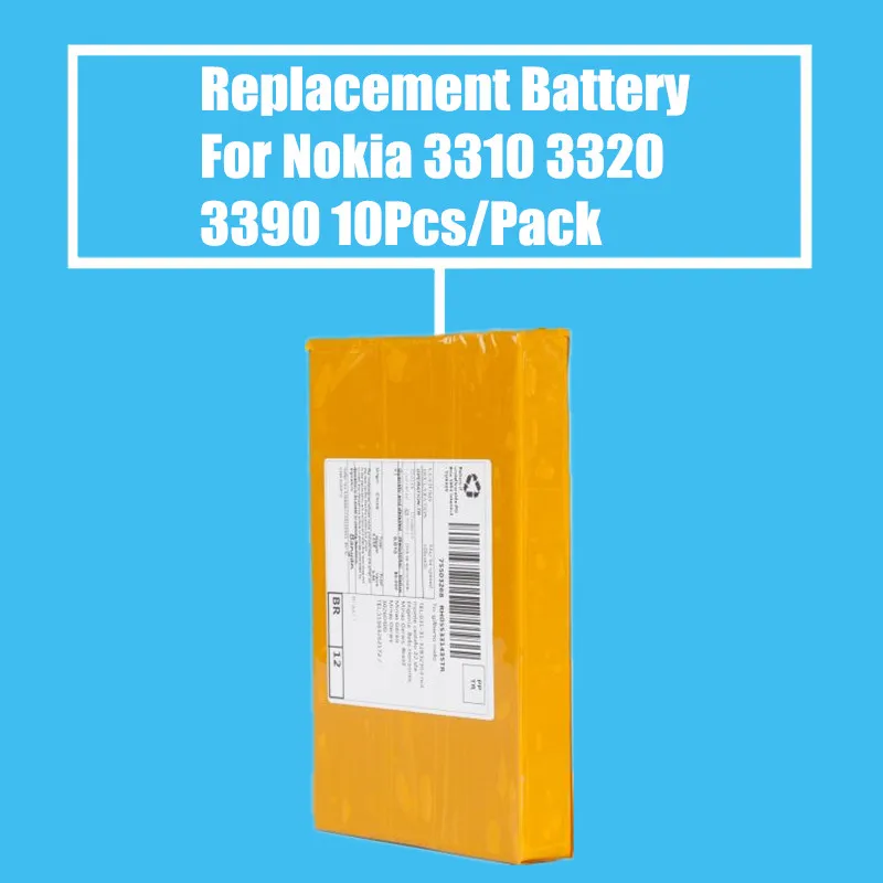 

10Pcs/Pack Replacement Battery 1300mah for Nokia 3310/3330/2260/3315/3320/3350/3360/3390/3510/3520/1220/1221/1260/ High Quality