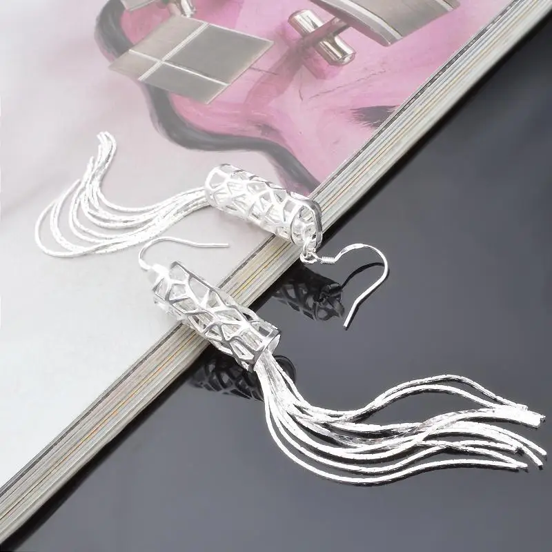pendientes silver-plated jewelry mujer earrings brincos plata long orecchini oorbellen women a1t3 hoop | Украшения и аксессуары