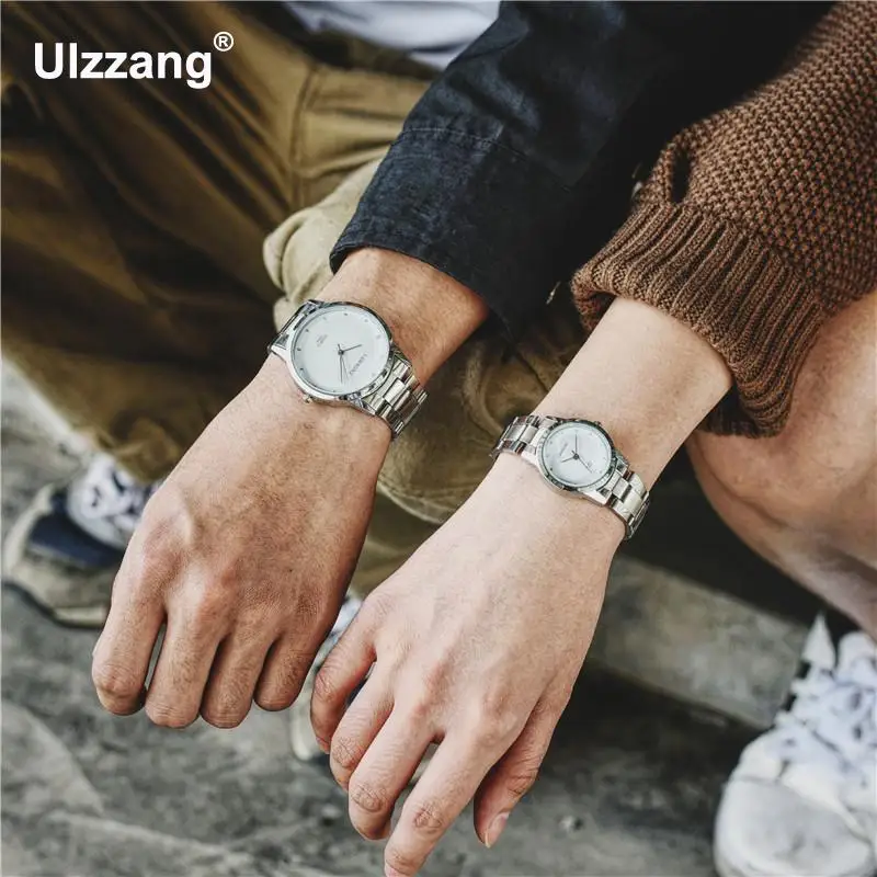 Часы мужские и женские модные кварцевые полностью из нержавеющей стали |