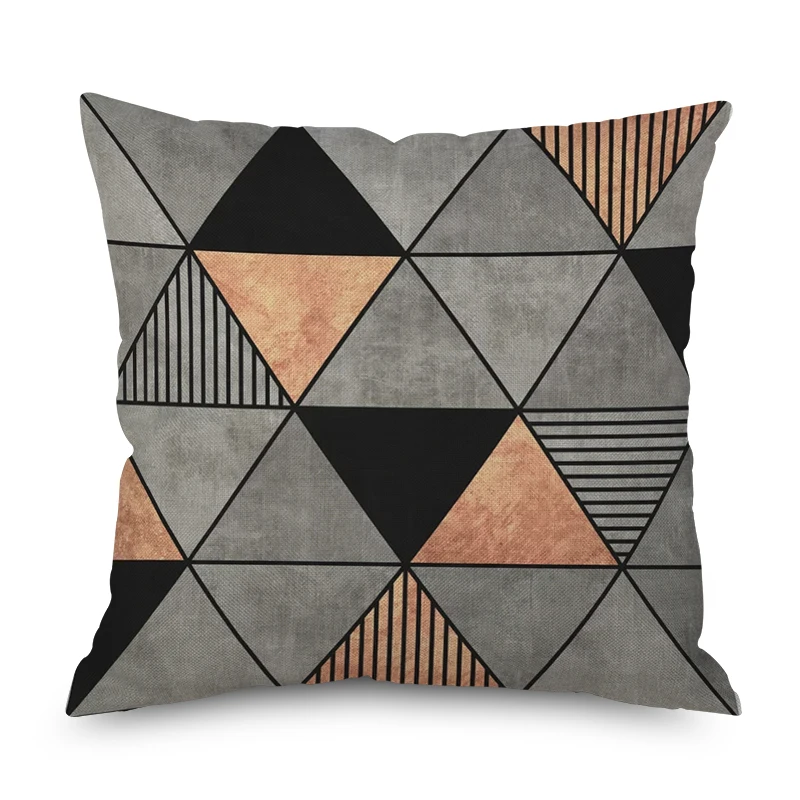 Простой узор скандинавский короткий плюшевый чехол для подушки полиэстеровый