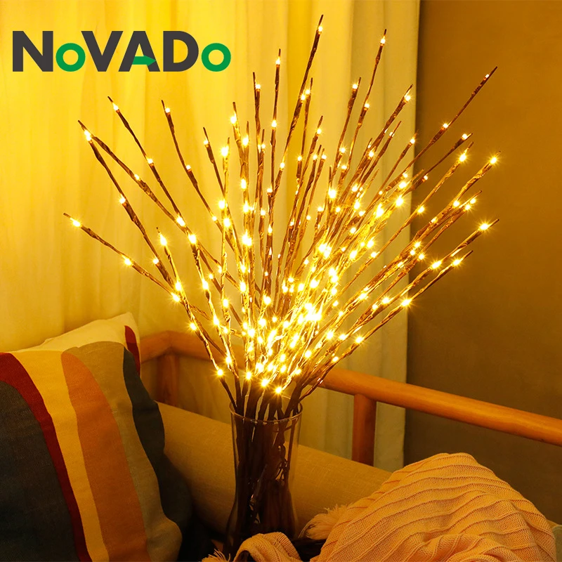 Novado светодиод на батарейке гирлянды diy ветка дерева Ночная лампа Свадебная