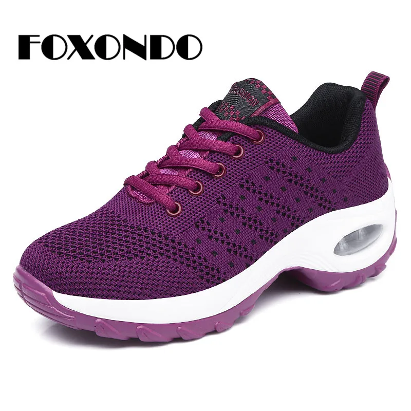 FOXONDO/2019 г. весенние женские кроссовки обувь на плоской подошве нескользящая