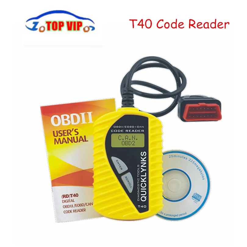 Новинка T40 считыватель кодов базовый диагностический инструмент сканер Quicklynks CAN