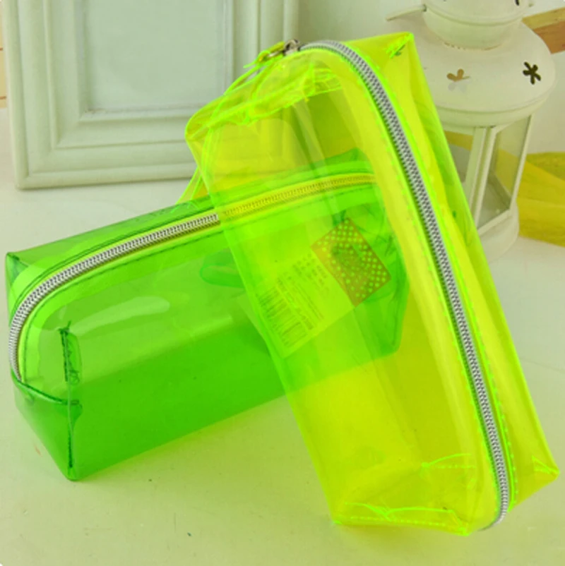 Пенал прозрачный для ручек и карандашей модные Канцтовары карамельных цветов