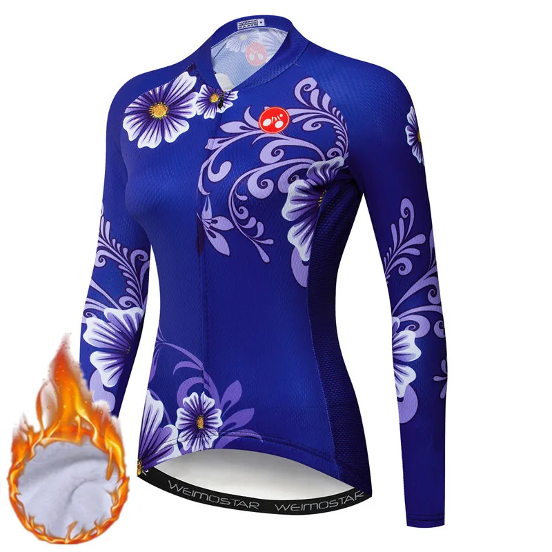 Weimostar Pro Team термальная флисовая велосипедная майка женская зимняя теплая MTB велосипедная майка ветрозащитная велосипедная Одежда для велоспорта - Цвет: Color 6