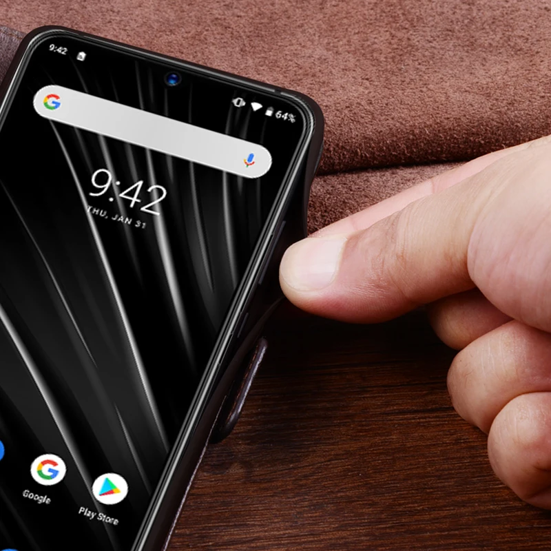 Флип чехол из натуральной кожи для UMIDIGI S3 PRO защитный телефона кожаный кошелек