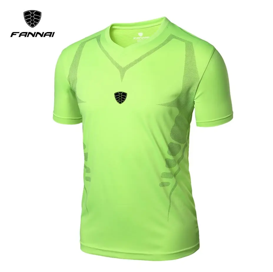 Style 14 Бренд FANNAI, новинка, мужские футболки с коротким рукавом для футбола, мужские футболки с принтом для бега, футбола, спортивные футболки, быстросохнущие тонкие спортивные майки - Цвет: Style 14