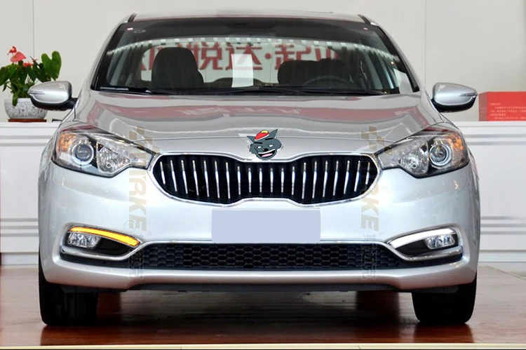 

Osmrk New arrival led DRL daytime running light for Kia K3 2013-14, with moving turn signal, pipe design, top quality