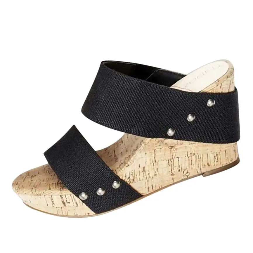 Женские сандалии на танкетке летние дышащие толстой подошве в стиле ретро