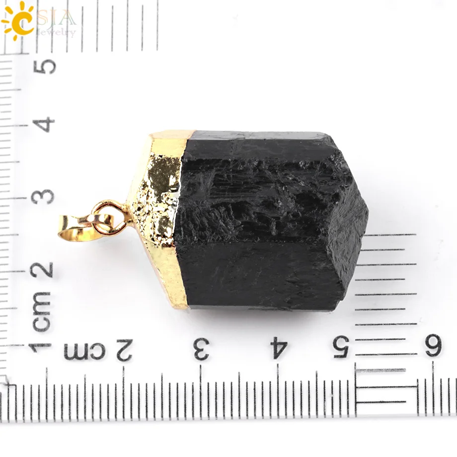 CSJA 1 шт. натуральный черный турмалин руда драгоценный камень лечебный бусины