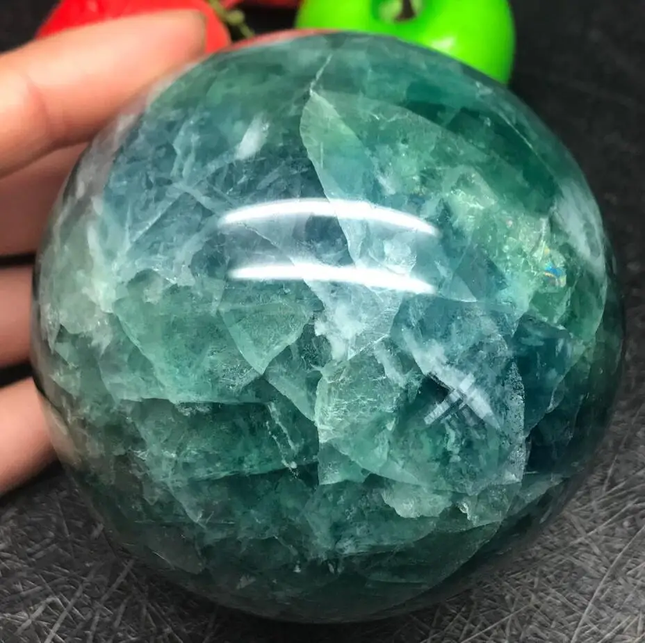 

5cm Natural Fluorite Quartz Crystal Sphere Ball Healing